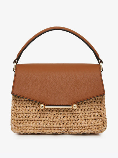 Strathberry Raffia tan Mosaic Nano crossbody bag at Collagerie