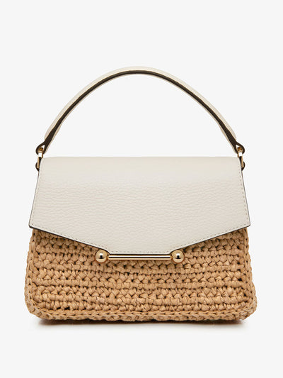 Strathberry Raffia vanilla Mosaic Nano crossbody bag at Collagerie