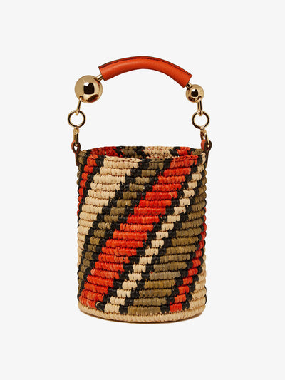 Strathberry Raffia marmalade natural Crescent basket bag at Collagerie