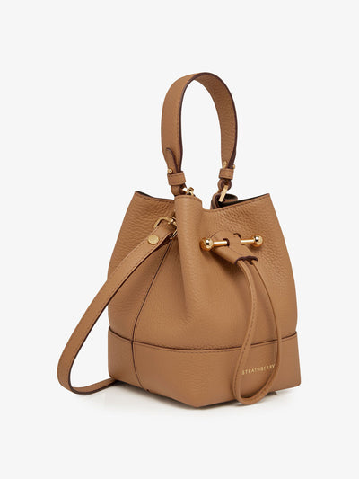 Strathberry Caramel Osette bucket bag at Collagerie