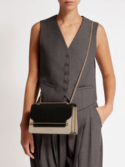 Black, oat and mushroom East/West shoulder bag East/West Strathberry    - Collagerie