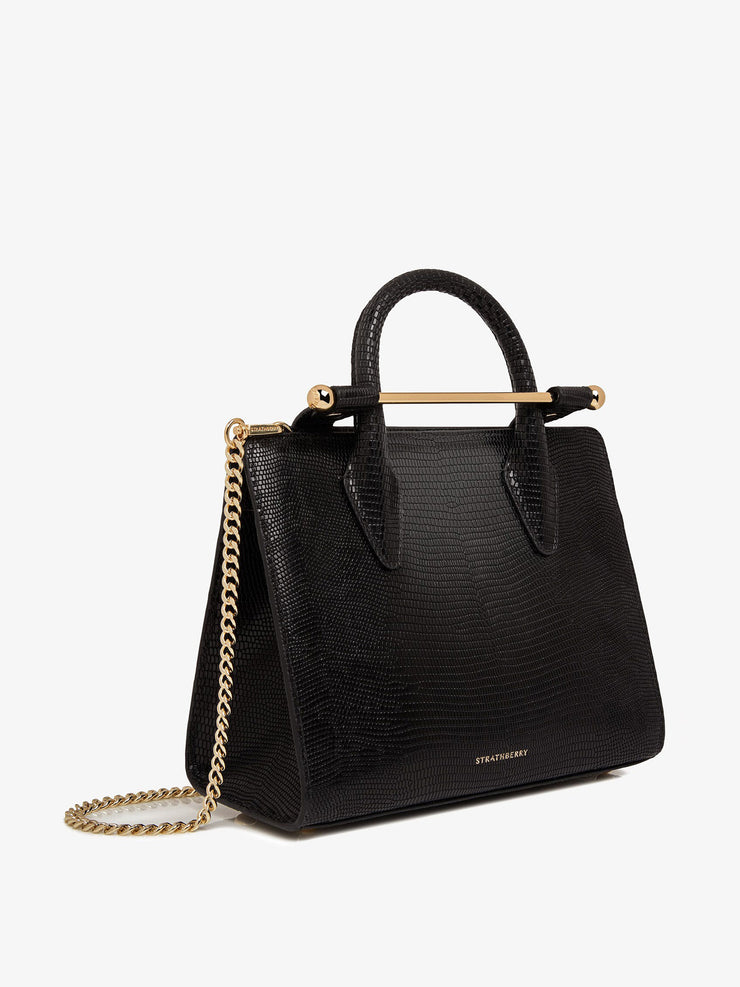 Lizard-embossed leather black The Strathberry mini tote The Strathberry Mini Tote Strathberry    - Collagerie