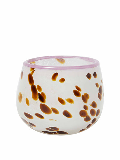 Oliver Bonas Flores spotty glass tealight candle holder at Collagerie