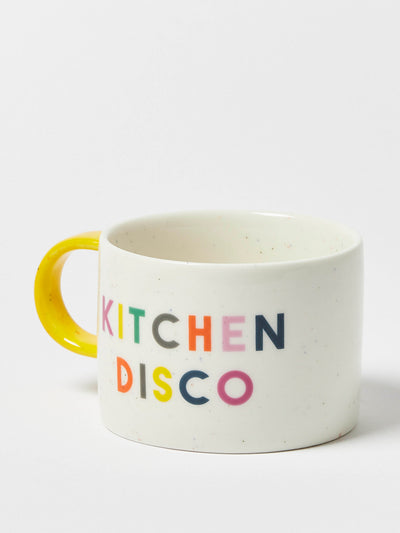 Oliver Bonas Kitchen disco white ceramic mug at Collagerie