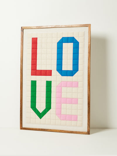 Oliver Bonas Love patchwork framed wall art at Collagerie