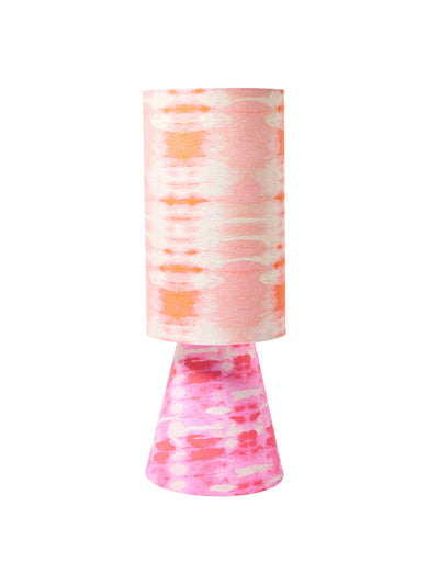 Oliver Bonas Pink tie dye desk and table lamp at Collagerie