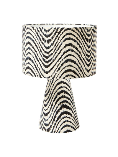 Oliver Bonas Onda monochrome wavy desk and table lamp at Collagerie