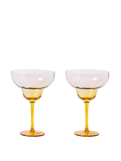 Oliver Bonas Java yellow ombre margarita glasses (set of 2) at Collagerie