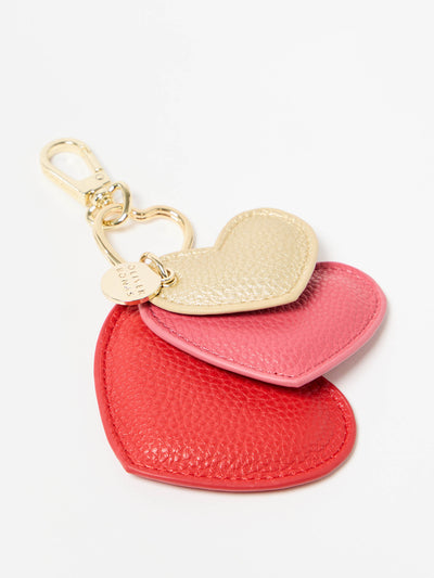 Oliver Bonas Pink & red heart keyring at Collagerie