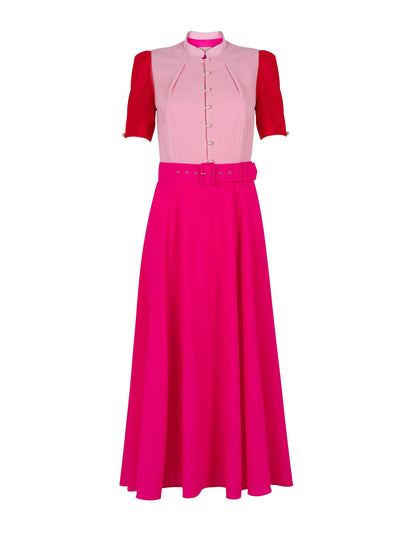 Beulah London Ahana multi rose short sleeve dress at Collagerie