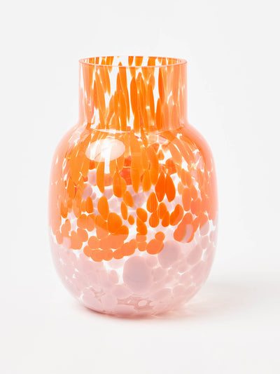 Oliver Bonas Cilo orange speckle glass vase at Collagerie