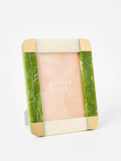 Oliver Bonas Ciera green resin colour block photo frame at Collagerie