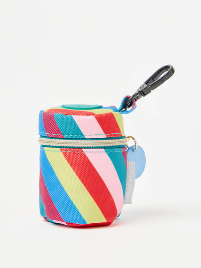 Oliver Bonas Rainbow stripe fabric dog poop bag holder at Collagerie