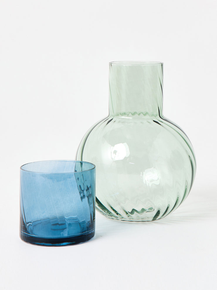 Amira green carafe & tumbler gift set Interiors Oliver Bonas - Collagerie