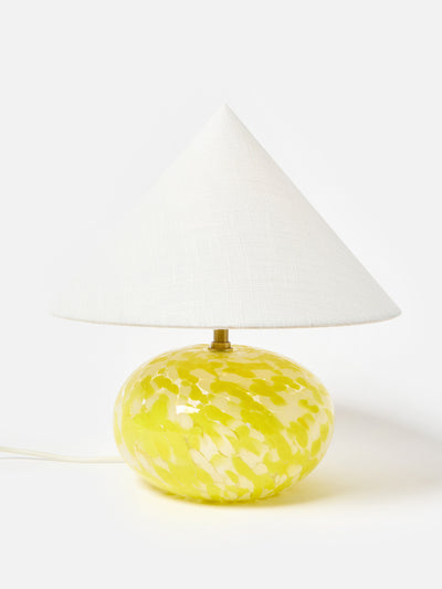 Oliver Bonas Pintar yellow glass desk & table lamp at Collagerie