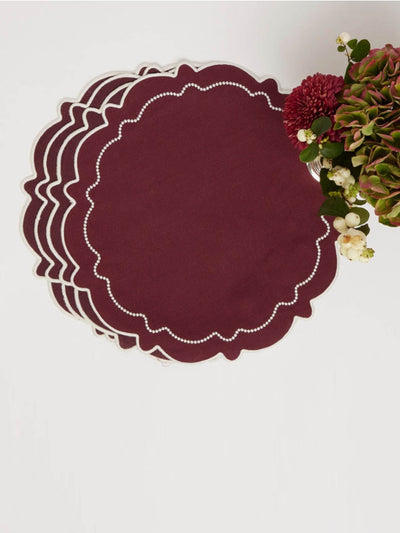 Maison Margaux Abigail burgundy red placemat, set of 4 at Collagerie