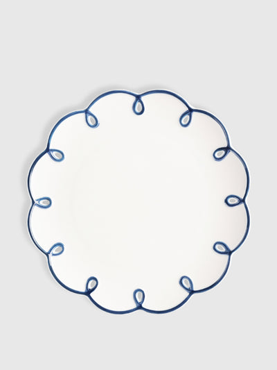 Maison Margaux Navy edged squiggle starter plates, set of 4 at Collagerie