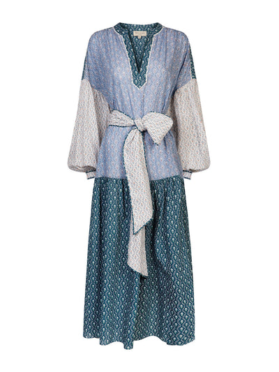 Beulah London Larissa blue woodblock dress at Collagerie
