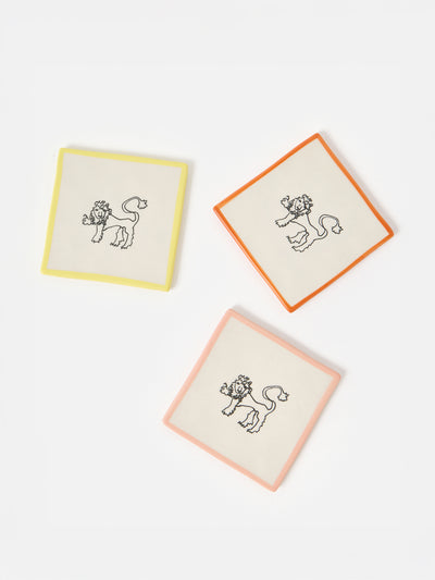 Shrimps x Oliver Bonas Lion tile coaster at Collagerie