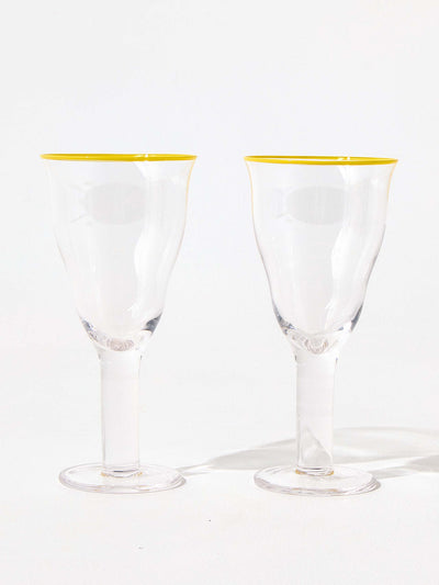 Shrimps x Oliver Bonas Glass wine goblets (set of 2) at Collagerie