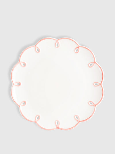 Maison Margaux Pink edged squiggle starter plates, set of 4 at Collagerie