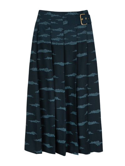 Sabina Savage The song deer pleated wool kilt skirt at Collagerie