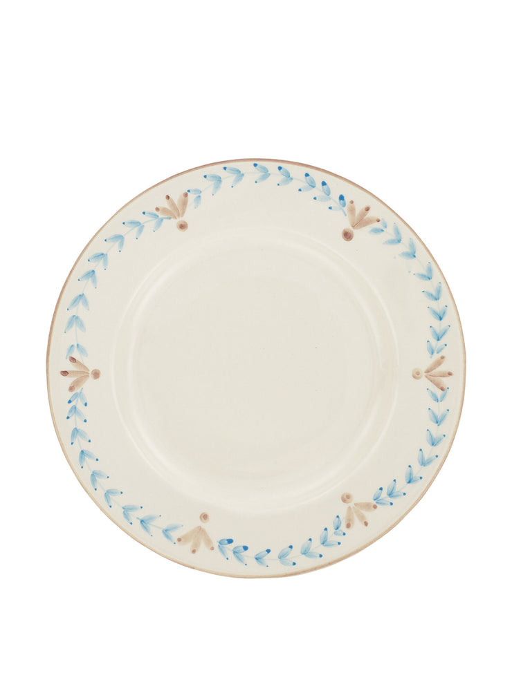 Elouise dinner plate in blue and taupe interiors Rebecca Udall    - Collagerie