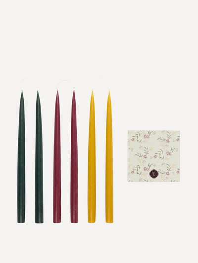 Rebecca Udall Danish taper candles & matches gift set in hellebore at Collagerie