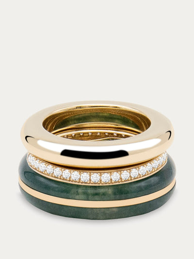 By Pariah Moss agate classing stacking ring at Collagerie