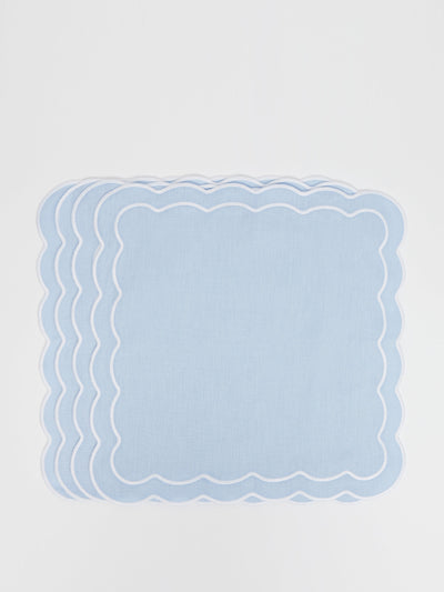 Maison Margaux Bella blue napkins, set of 4 at Collagerie