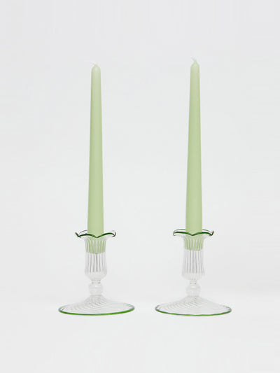 Maison Margaux Green Isla candleholders, set of 2 at Collagerie