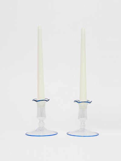 Maison Margaux Blue Isla candle holders (set of 2) at Collagerie