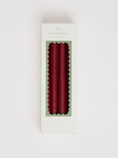 Maison Margaux Burgundy red tapered candles, set of 8 at Collagerie