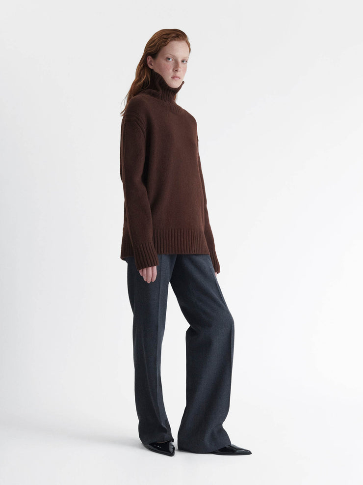 Mustang brown lambswool Fintra tunic knit