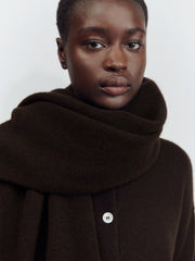 Dark brown Brea felted blanket scarf