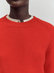 Poppy red Geelong Rosh wool crewneck