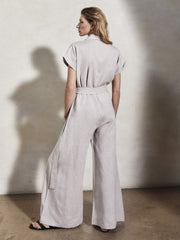 Teresa stone linen chambray jumpsuit