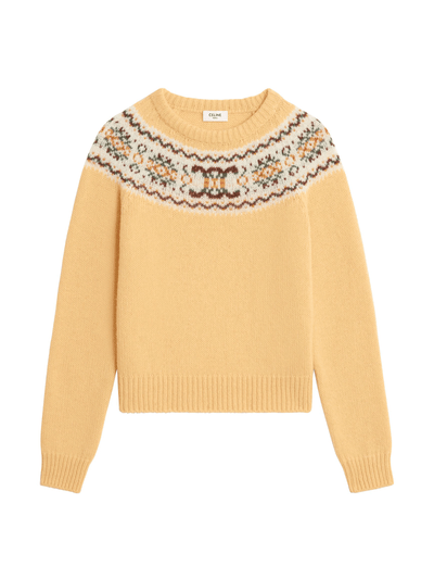 Celine Crew neck sweater in Triomphe Fair Isle wool at Collagerie