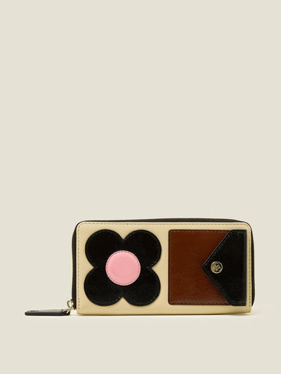 Orla Kiely Forget me not wallet in flower applique multi at Collagerie