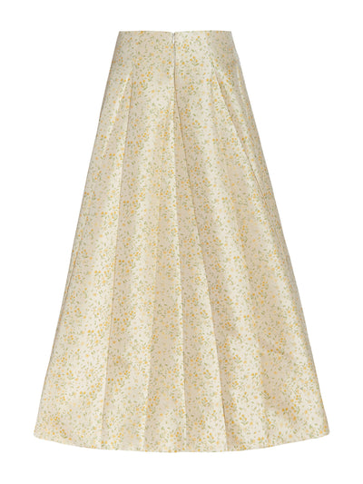Markarian Yellow daisy brocade Marjorie skirt at Collagerie