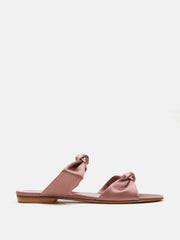 Rose satin knot flat sandal Footwear Le Monde Beryl    - Collagerie