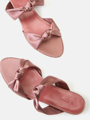 Rose satin knot flat sandal Footwear Le Monde Beryl    - Collagerie