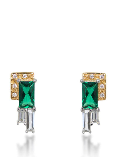 V by Laura Vann Audrey green stud earrings at Collagerie