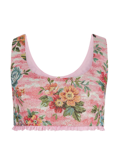 Markarian Rose tapestry Clara crop top at Collagerie