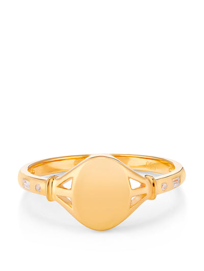 V by Laura Vann Tilly 9kt gold and diamond signet ring at Collagerie