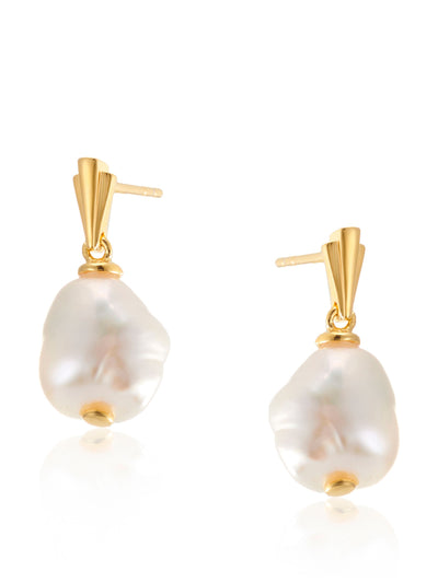 V by Laura Vann Coco pearl drop earrings at Collagerie