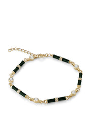 Marlowe green enamel bracelet with white topaz