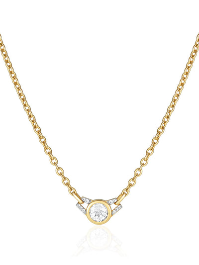 V by Laura Vann Gold Lucy choker necklace with white topaz at Collagerie