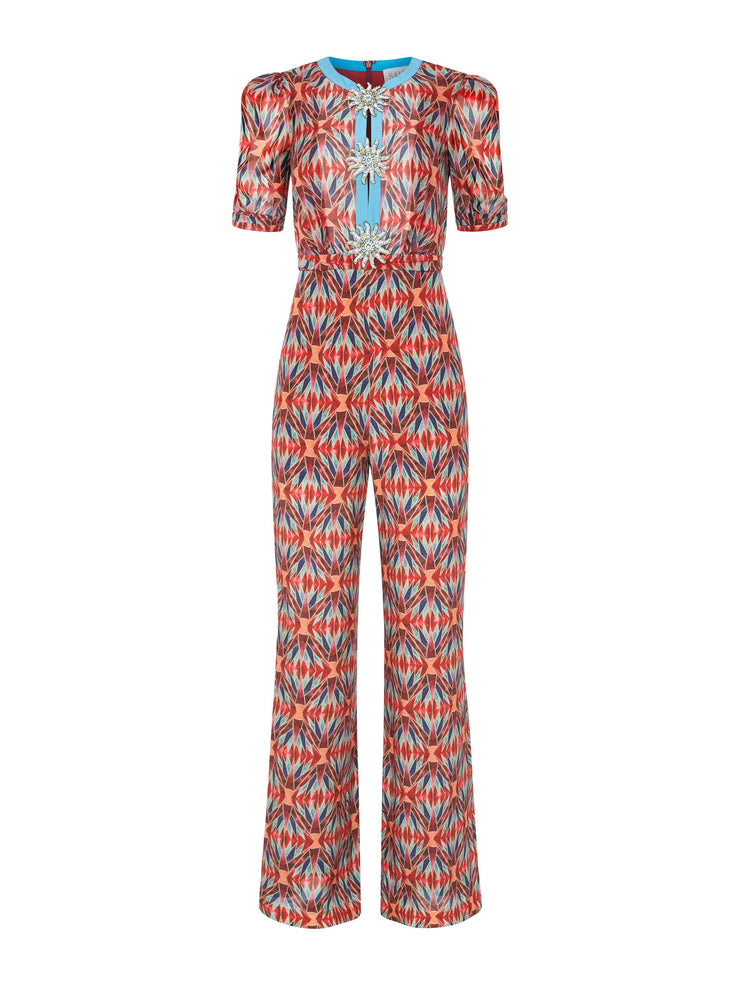 Topaz silk Jamie jumpsuit