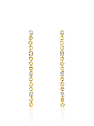 V by Laura Vann Gold Lyla drop earrings with white topaz at Collagerie